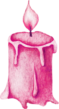Pink Watercolor Candle