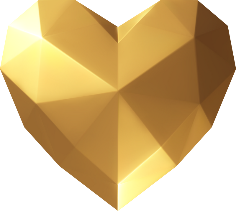 Gold 3D Heart